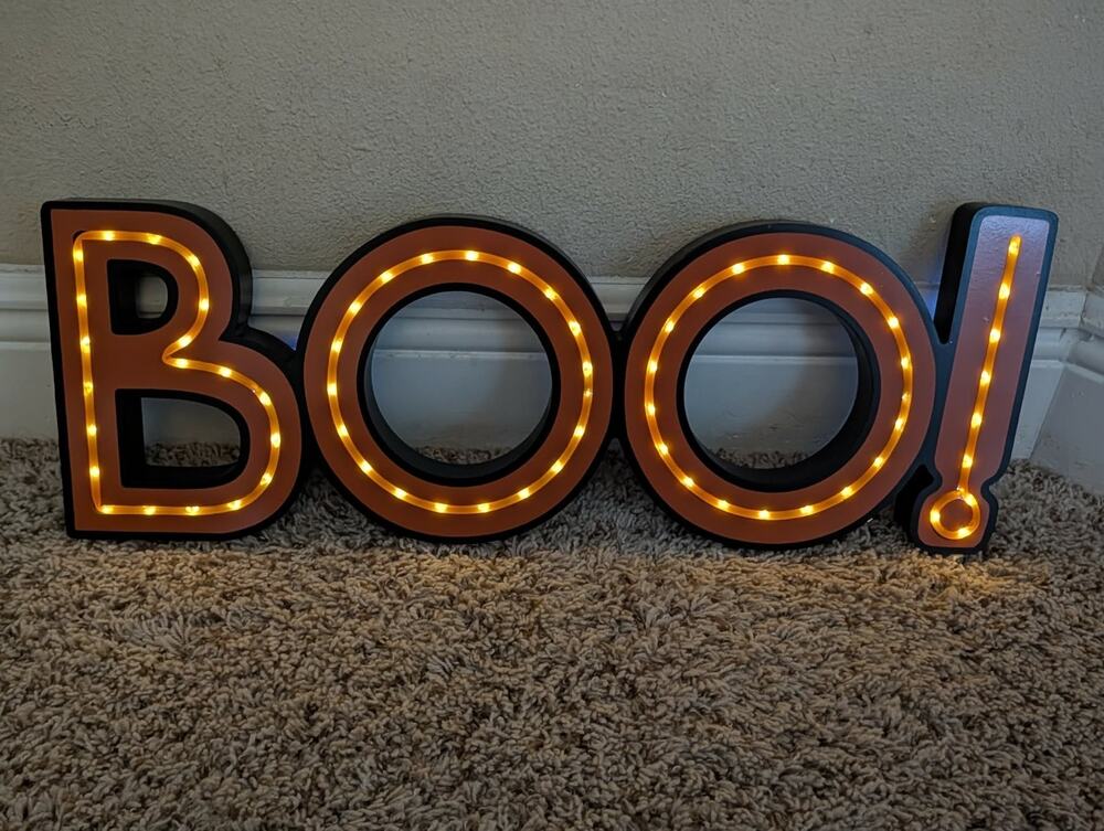 Kohls Halloween Orange Light Up BOO Letters Holiday Decor Battery Operated 22"